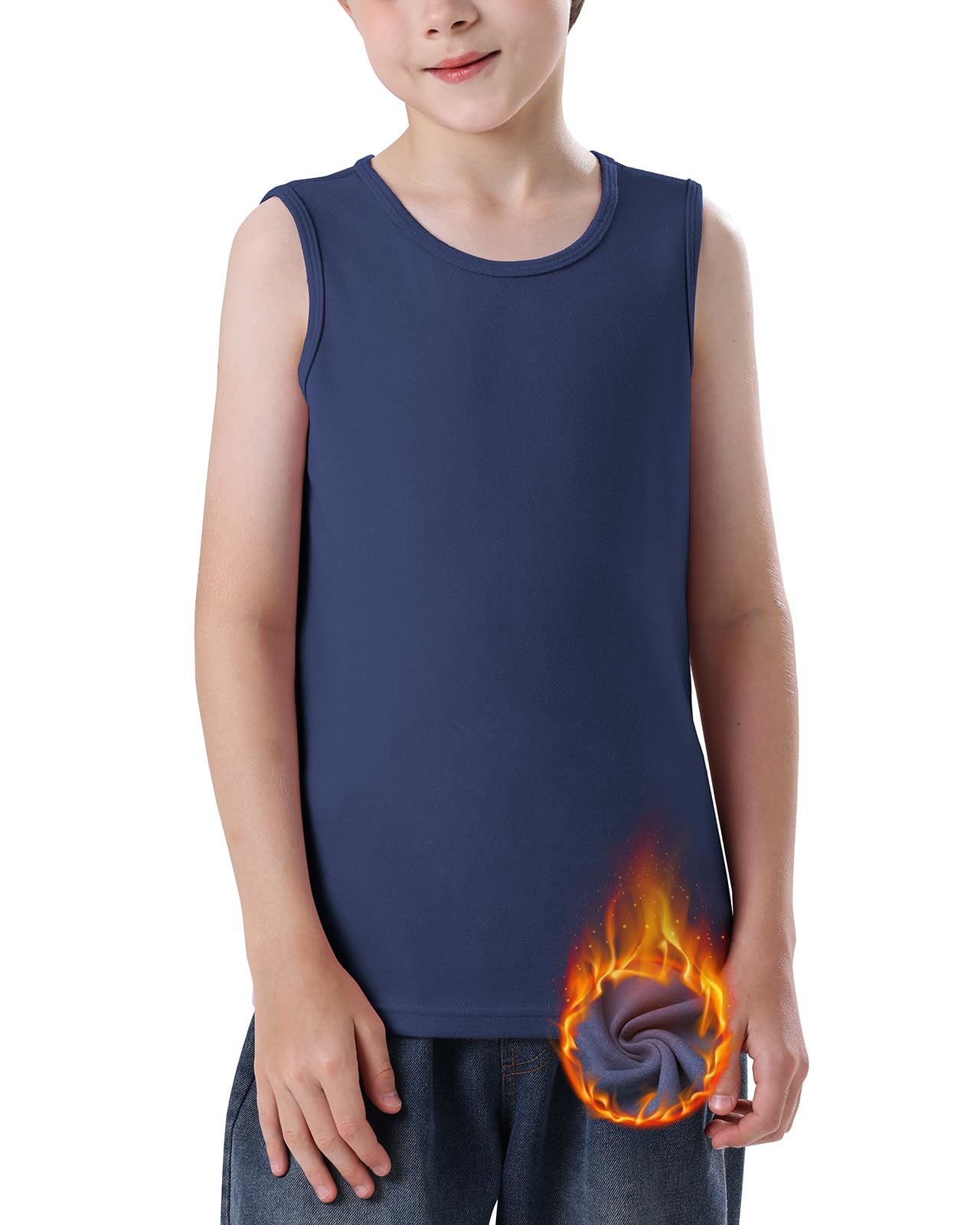 WOWENY Winter Kinder Unterhemden Jungen,Thermo Unterhemd Mädchen Warme Funktionsunterwüsche Kinder Unisex Ärmellos Tanktop Thermounterwüsche Thermoshirt Skiunterwüsche