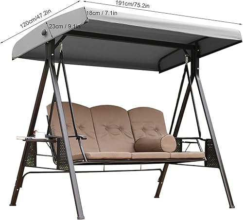 Miniatura 2 de Cubierta de repuesto para toldo de columpio, cubierta de columpio impermeable para silla de columpio, cubierta de columpio para patio de jardín