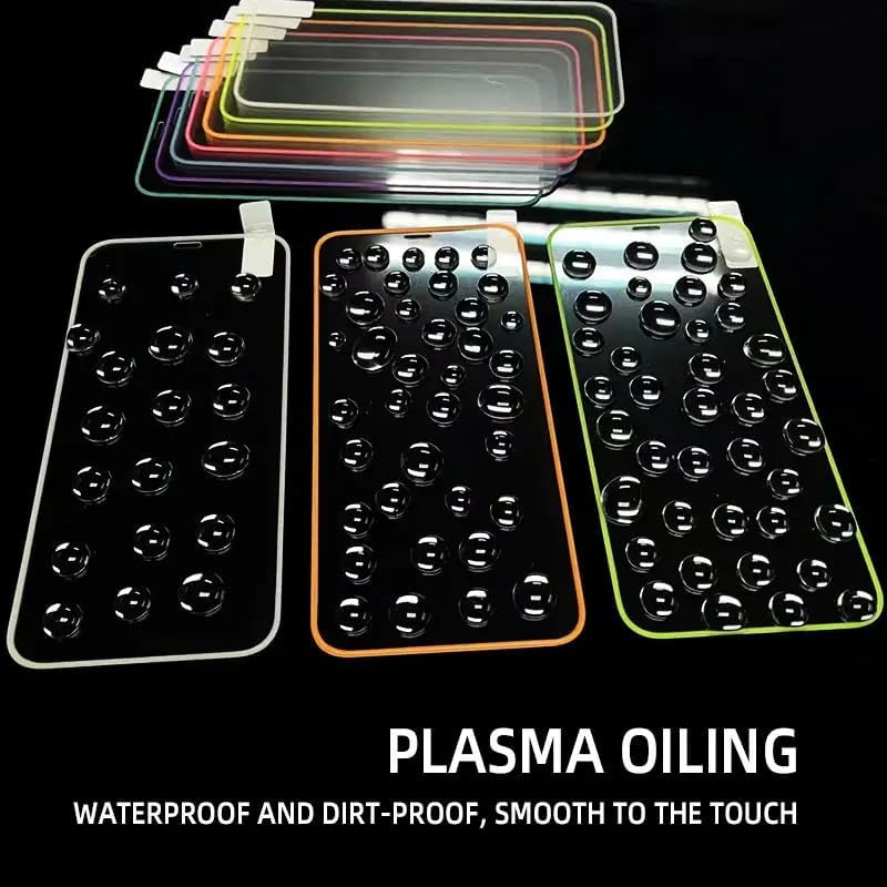 Miniatura 4 de Luminoso Neon Glow In The Dark Protector de pantalla de vidrio templado para iPhone 12, 13, 14 Pro Max (azul)