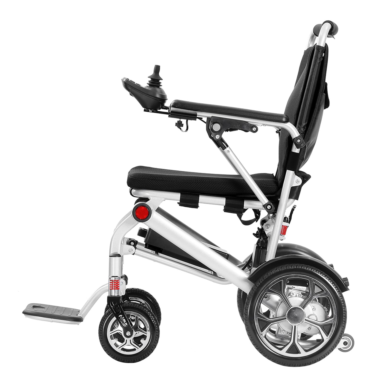 Rollstuhl Elektrisch Faltbar Leicht Elektrorollstuhl, Elektrischer Rollstuhl für Drinnen und Auf Reisen, Faltbarer Rollstuhl mit Elektroantrieb, Hohe Reichweite, Unterstützung 150 Kg