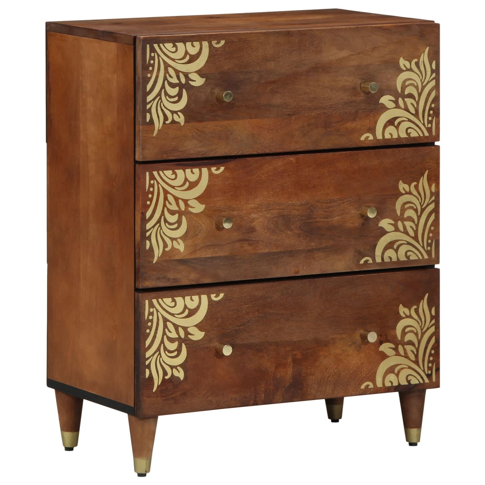 Komody vidaXL 2 szt Miodowy brąz 60x33.5x75 cm Solidne Drewno Mango