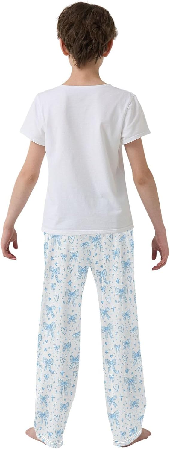 Sports Pajama Pants Dinosaur Pajama Bottoms Soft Warm Pjs Elastic Waist Lounge Pants 6-8Y