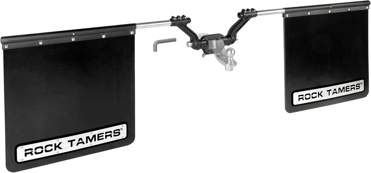 Rock Tamers Mudflap System 00110 2.5" Hub with Matte Black Stainless Steel Trim Plates
