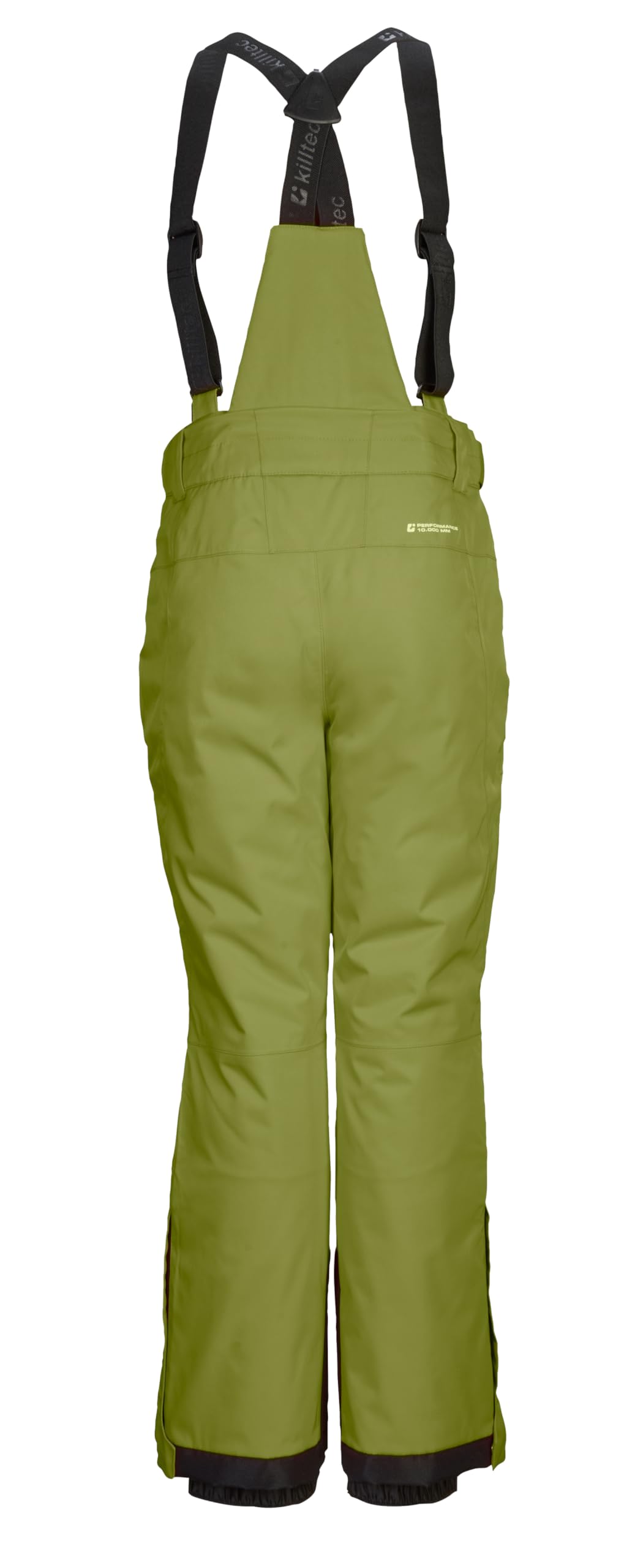 killtec Chłopięce spodnie narciarskie/spodnie funkcyjne z odpinanym szelkami, ochrona krawędzi i pas śnieżny KSW 195 BYS SKI PNTS, khaki, 164, 43479-000