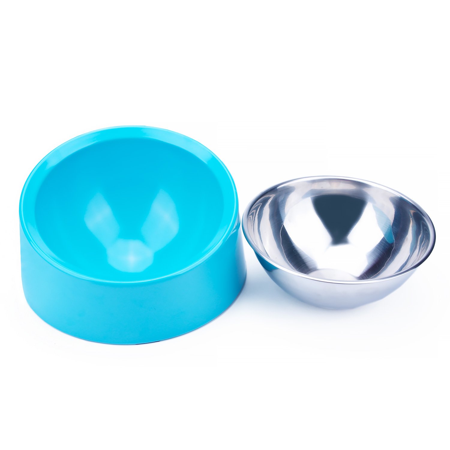 SuperDesign Dog & Cat Food Bowl, Pet Bowl, Stainless Steel with Stand, 15° Tilt, Easier to Eat, Includes Melamine Stand, Anti-Slip, Removable Bowl, Easy to Clean, Dishwasher Safe