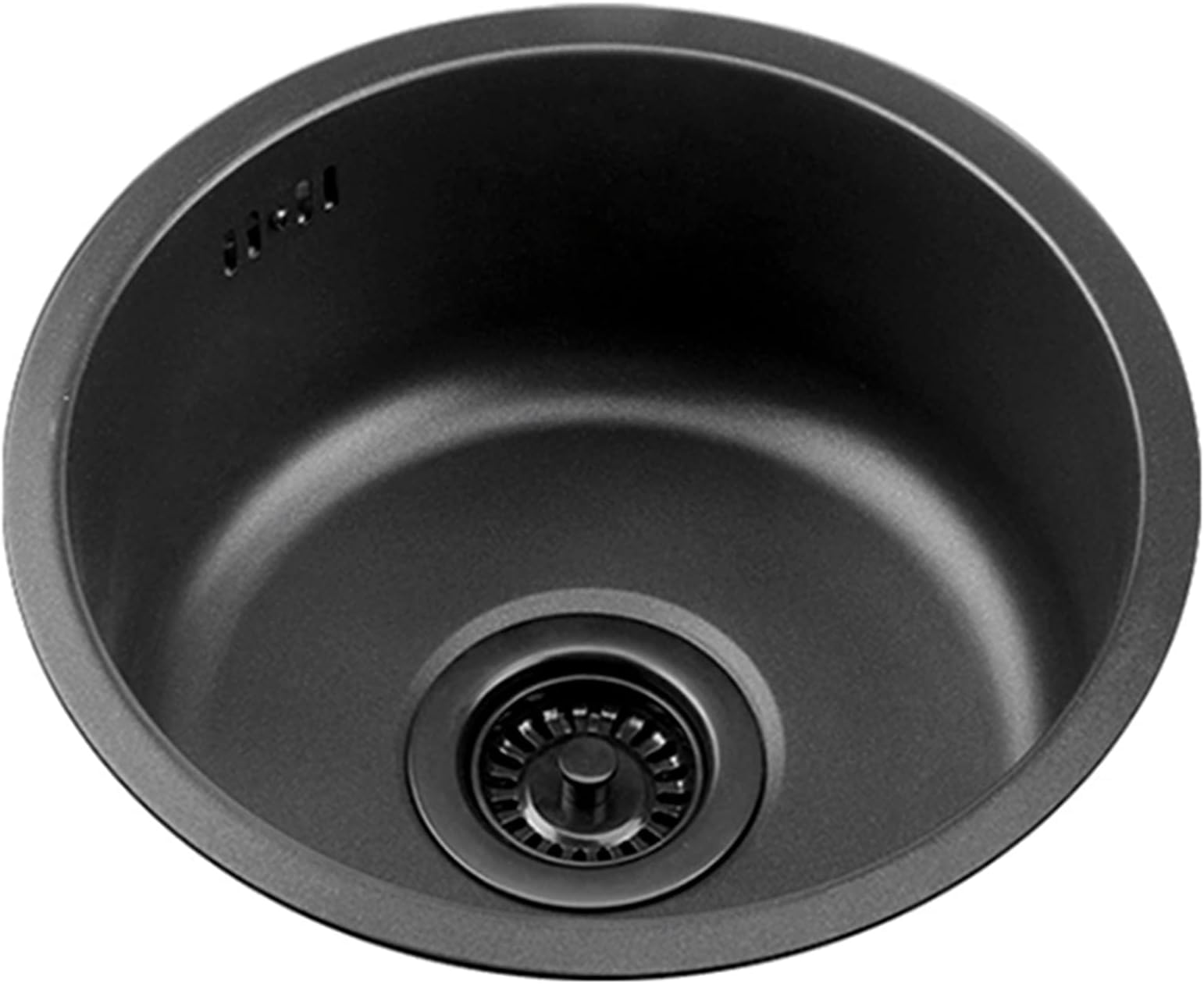 ANSNOW Round Kitchen Sinks Black Grey Nano Bar Sink Stainless Steel Kitchen Small Single Sink for Bar Balcony Mini Kitchen Bathroom (35Cm, Black)
