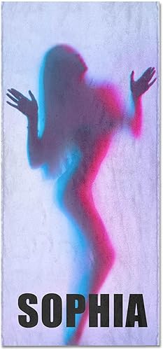 Toalla de playa personalizada, toalla de baño de hotel de chica sexy desnuda personalizada con nombre, toalla personalizada para regalo de boda