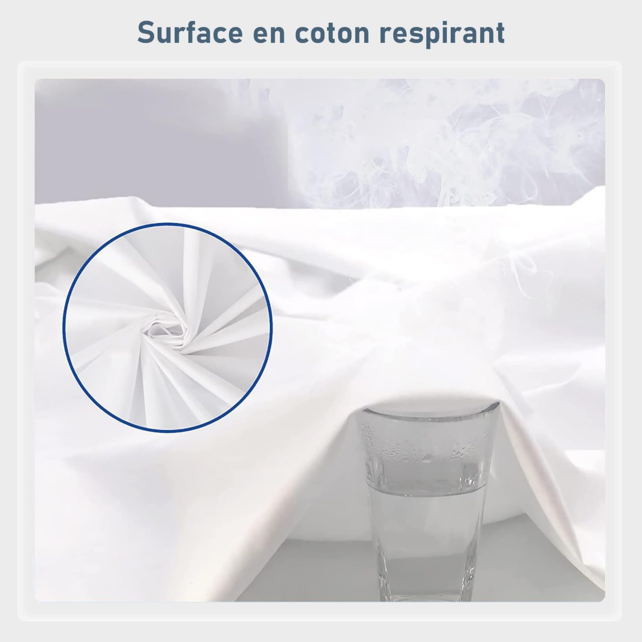 WYFKYMXX Housse de Couette imperméable Doux et Confortable Protège Couette imperméable hypoallergénique étanche Waterproof Duvet Protector (Blanc, 260 x 240 cm)