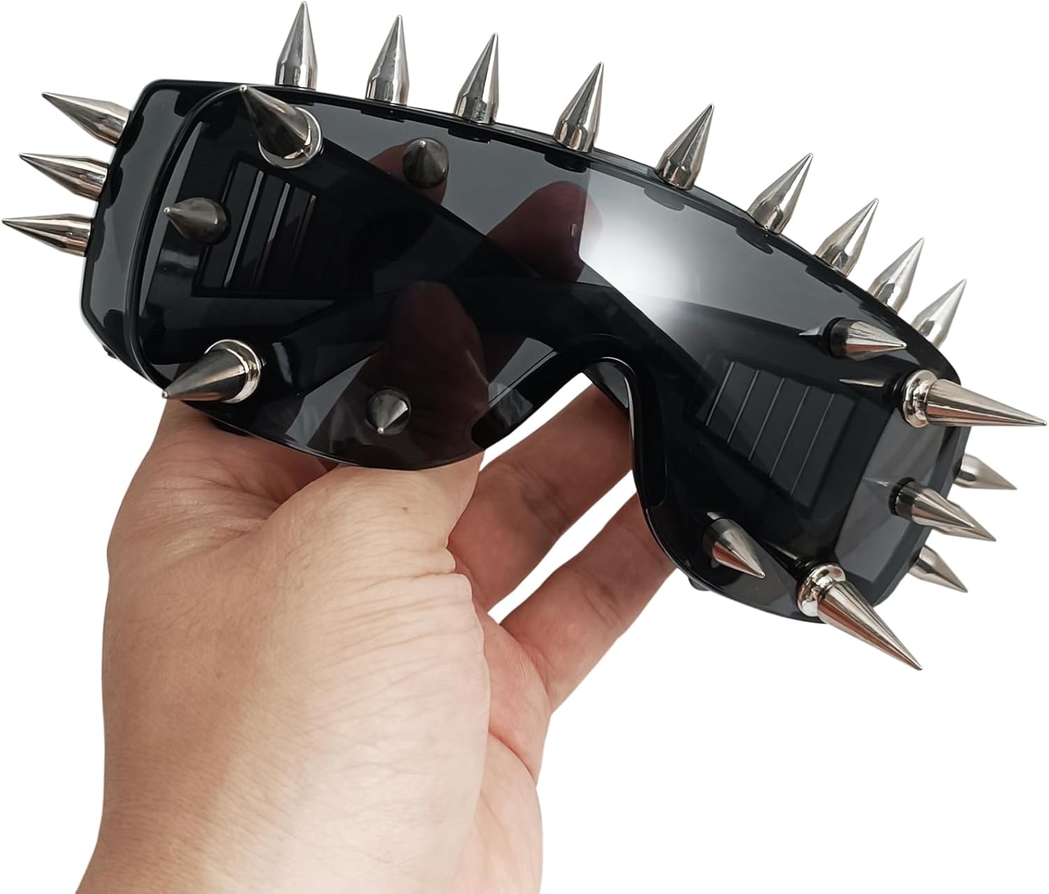Punk Spike Sunglasses Halloween Rock Accessory Metal Stud Sunglasses for Club Y2k Cosplay Motorcycle Costume - Image 2