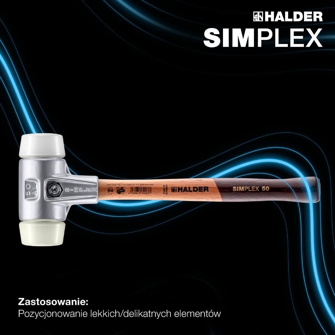 Halder 3178060" Simplex super plastik/nylonowy młot z miękkiej twarzy, wielokolorowy, 60 mm