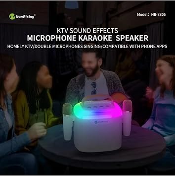 Karaoke Bluetooth Hoparlör – Kablosuz, Rgb Işıklı, 2 Mikrofonlu, Taşınabilir Eğlence Sistemi
