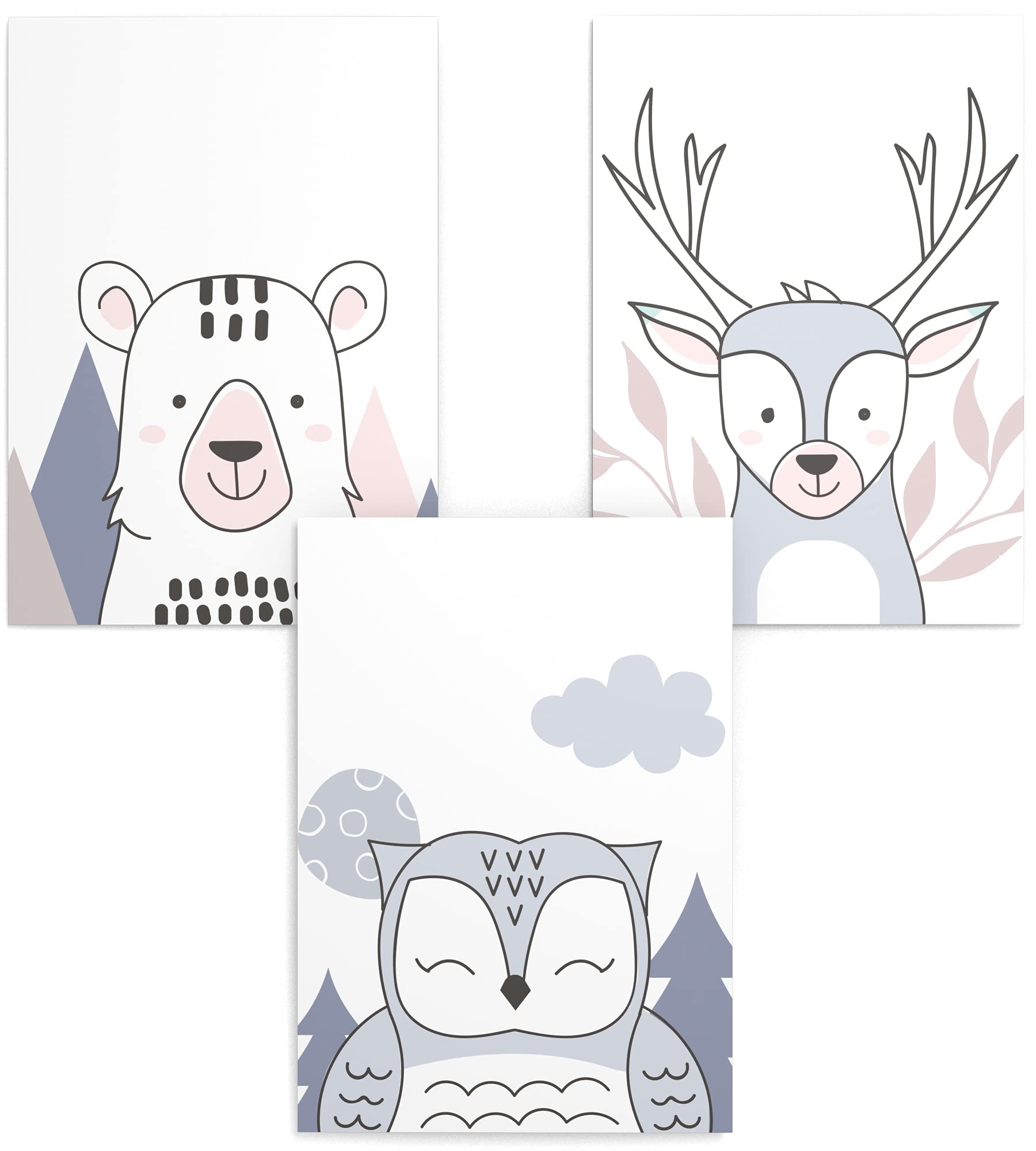 Poster Personalizzati Nome Bambina - Set 3 Quadri Su Tela 30x40 Cm, Decorazione Camera Bambini - Foto 5