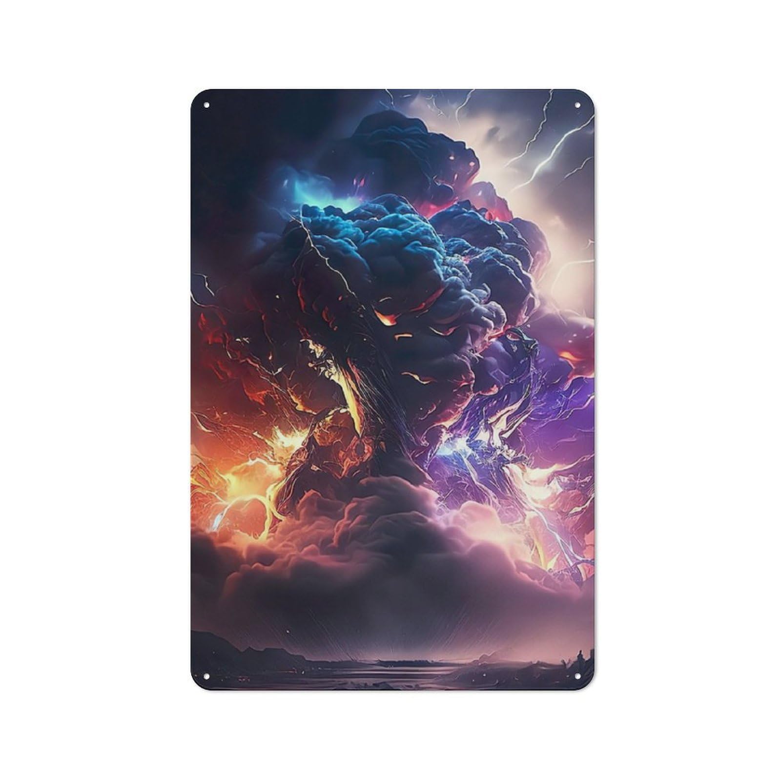 Metal Wall Sign 30x20cm Featuring Colorful Tornado for Workshop Wall, for Makers And DIY Enthusiasts