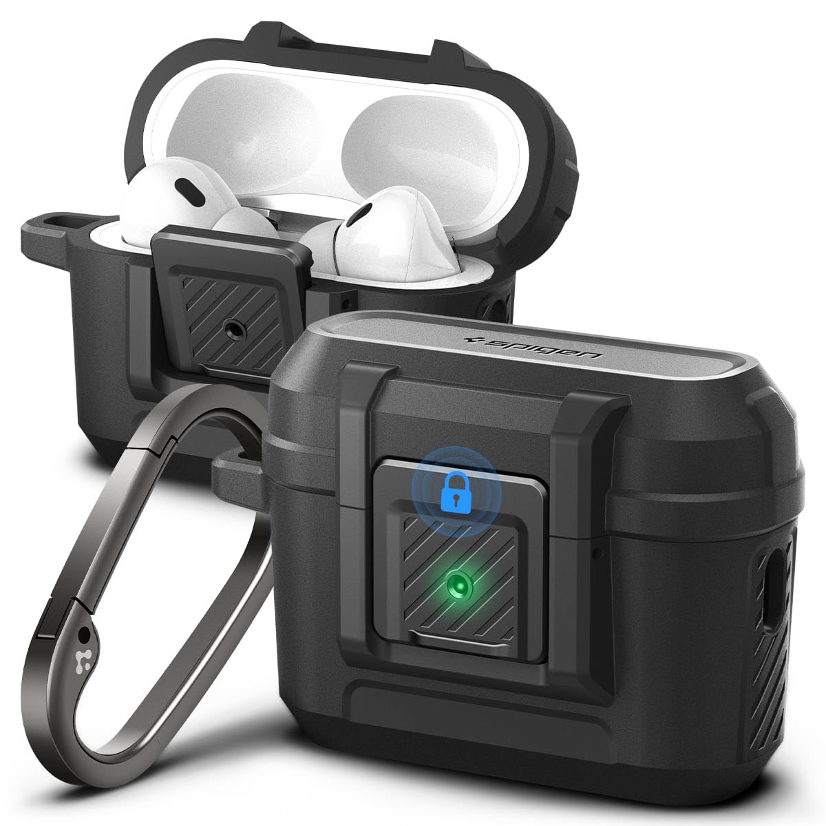 Spigen Lock Fit Case Compatible with AirPods Pro 2 (2023/2022)- Matte Black