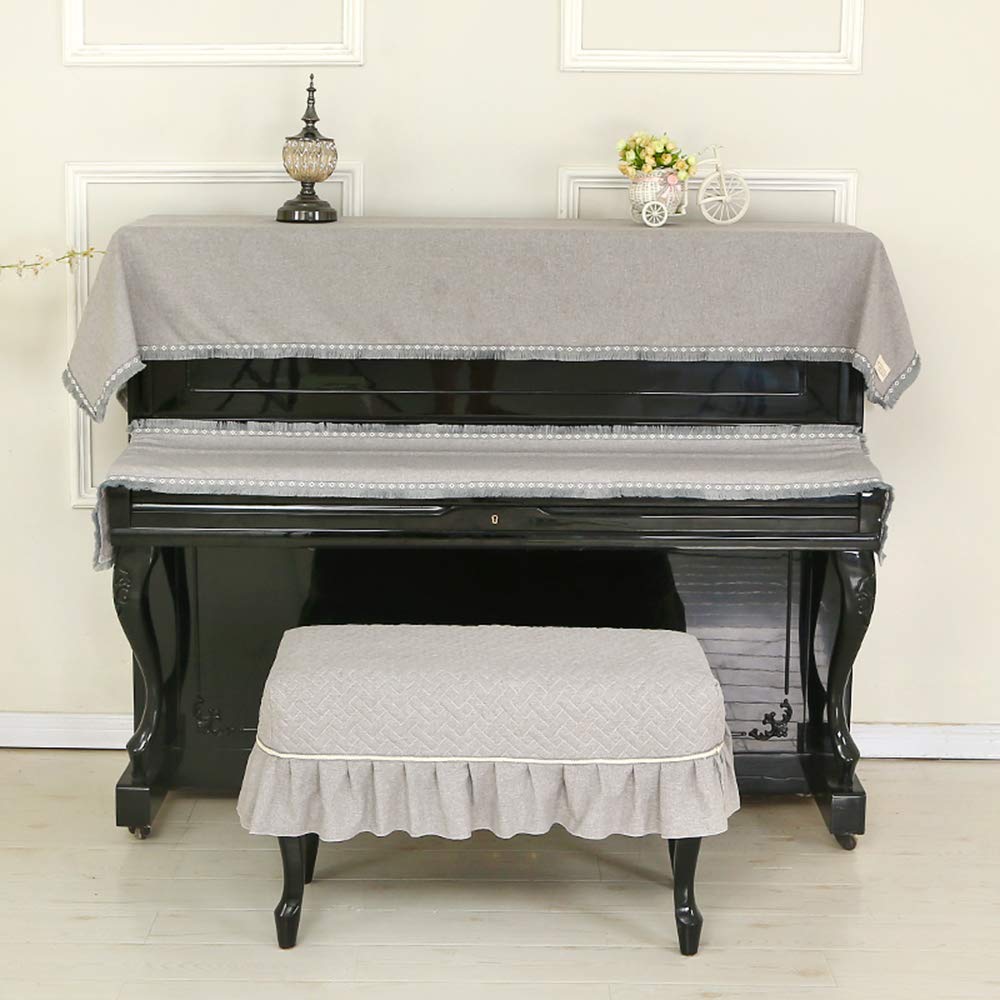 Tessuto Semplice Set Di Copertura Pianoforte,copertina Nordica Per Pianoforte Pianoforte Di 3 Protezione Pianoforte A Tinta Unita Con Arredamento Modello Geometrico Per Keyboart Sgabello Per Piano