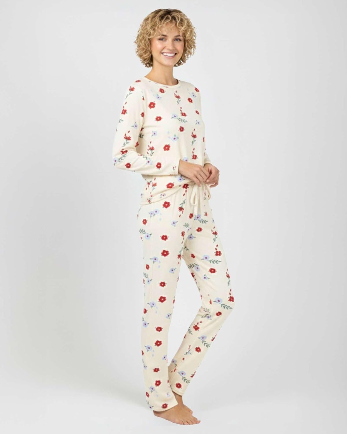 Real Essentials 2 Pack: Women's Comfy Pajama Sets - Short & Long Sleeve Ladies Loungewear Sleepwear PJs (Available In Plus) - Image 6