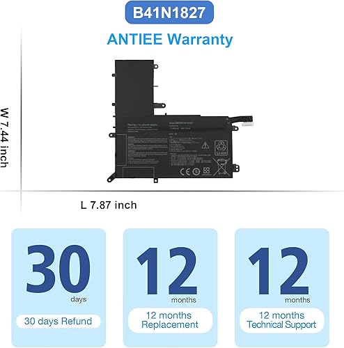Miniatura 6 de ANTIEE B41N1827 - Batería para laptop Asus ZenBook Flip 15 UM562 UX562 UX562F UX562FA UX562FAC UX562UG UX562IA UX562IQ UM562IA UM562IQ Q507