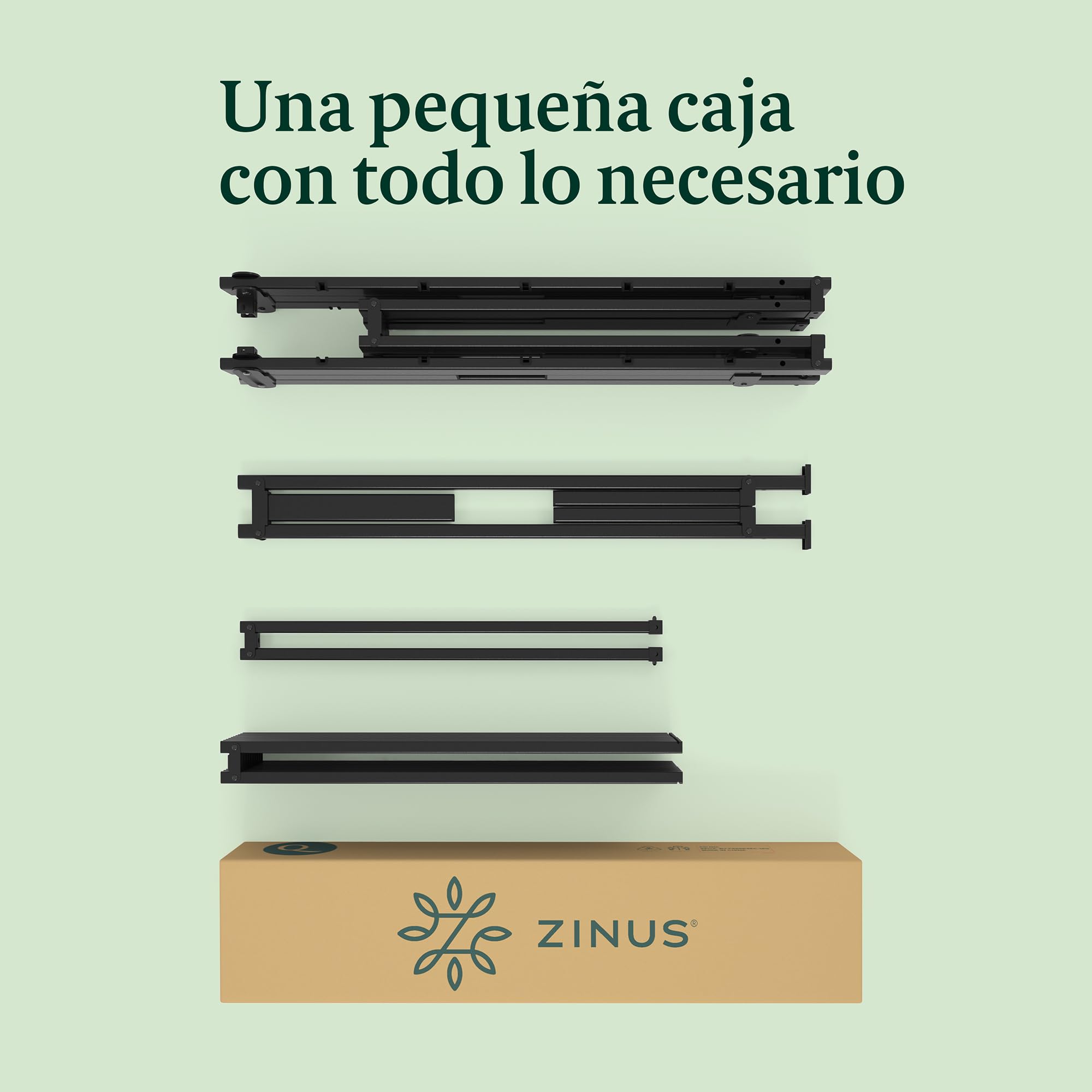 Zinus Caleb Somier 90x190 cm - Altura 35 cm - Base Cama Individual en Acero - Láminas de Metal - Montaje Fácil- Espacio de Almacenamiento - Negro