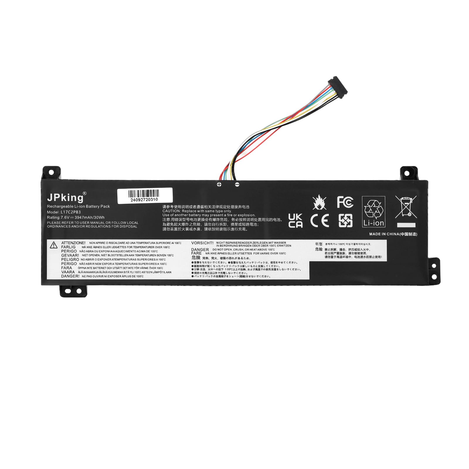 JPking L17C2PB3 L17M2PB3 L17L2PB3 Batteria per Lenovo V130-15IGM-81HL V130-15IKB-81HN V330-15IKB-81AX V330-15ISK-81AW V530-14IKB V530-15IKB L17L2PB4 L17M2PB4 5B10P53995 5B10P54004 5B10R32998