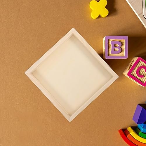 Miniatura 2 de BESPORTBLE Bandejas de madera de 4.7 x 4.7 pulgadas, paquete de 6 cajas cuadradas para servir, bandeja de madera pequeña sin terminar para