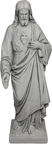 gartendekoparadies.de Statue Jesus Christus, Steinfigur aus Steinguss, Grau, Fro