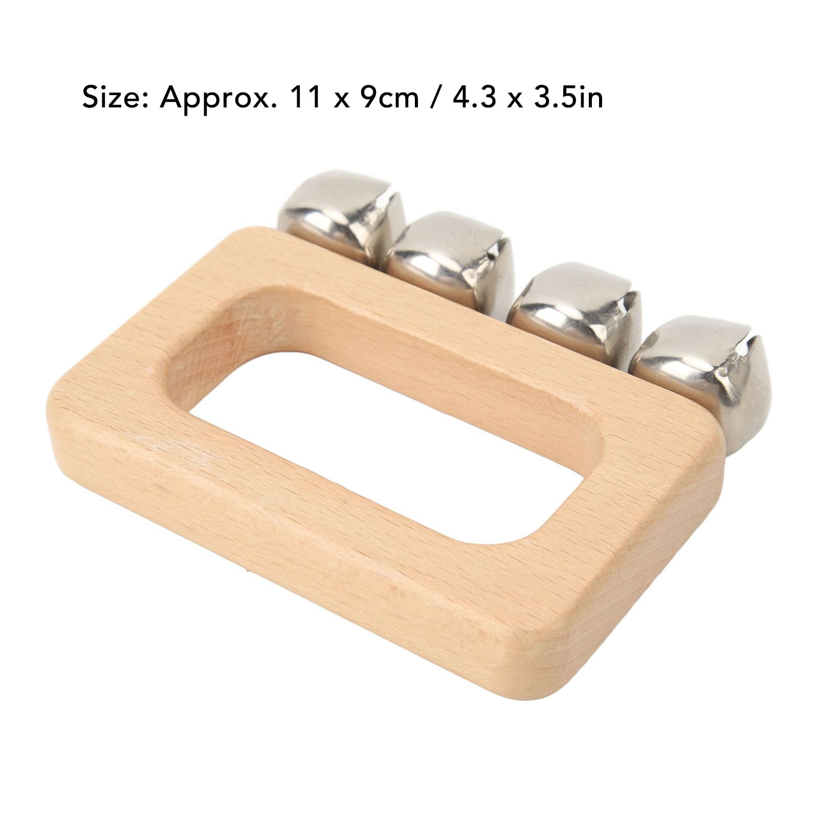 Hand Bell Shaker Rectangle Handle Dance Hand Bell Wooden Percussion Hand Jingle Bells for KTV Concerts Parties