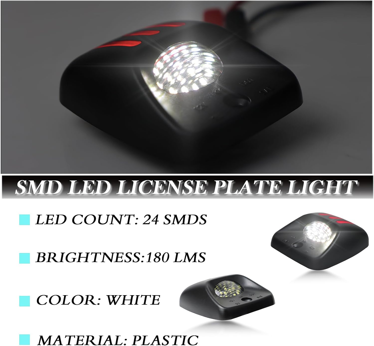 LED License Plate Light Kit for Toyota Tacoma 1995-2004 - Super Bright White Tag Lamp Assembly | Direct Replacement Rear Bumper Lights (2-Pack) - Plug & Play Installation