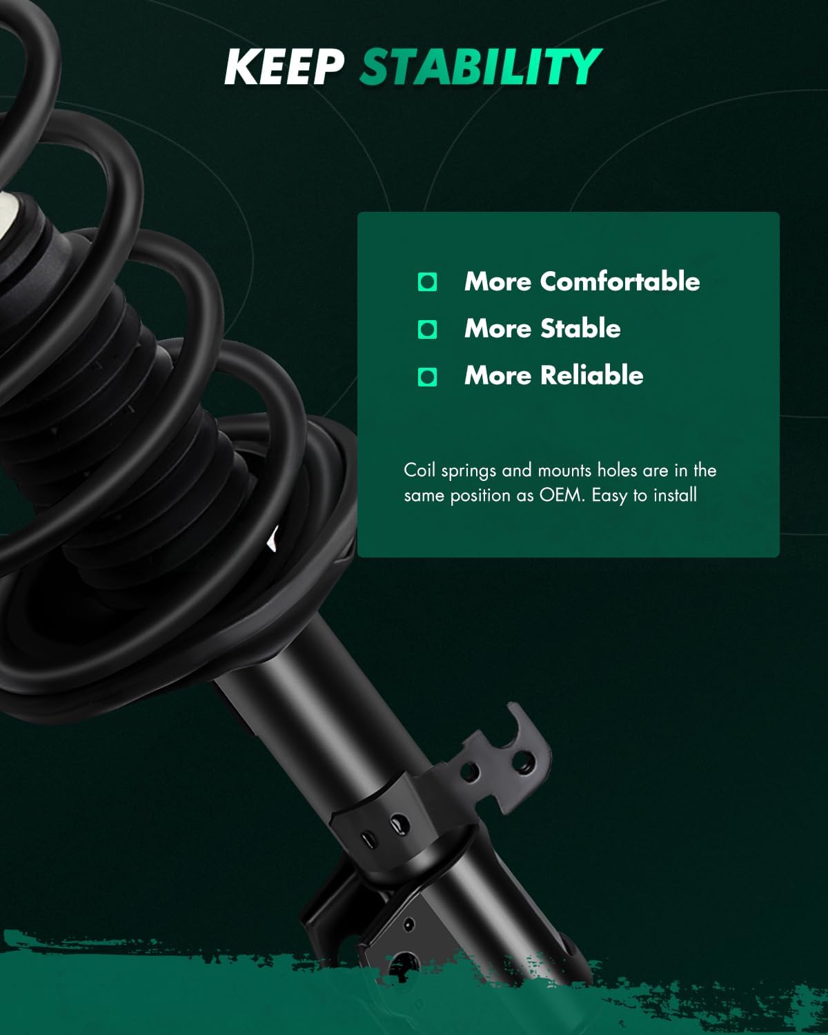 SCITOO Quick Front Struts & Coil Spring Assembly for 2003 2004 2005 2006 2007 2008 for Toyota Corolla 172115 172114