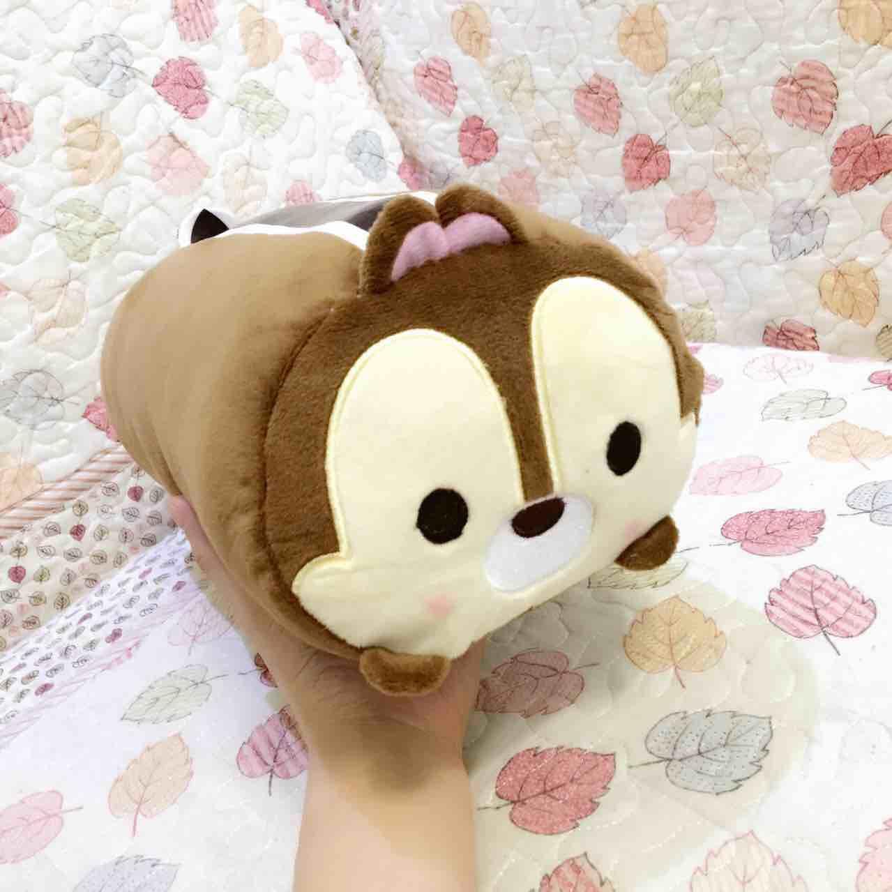 Finex 2 Pcs Set Chip and Dale Plush Travel Pillow Stackable Long Cushion for Long Flight car Ride Cruise