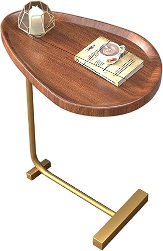 SRNSAEB Mesa de TV para camasofá, mesa pequeña de aperitivos con soporte de metal para comer, fiesta, patio, sala de estar, 17.7 x 11.8 x 23.6 in