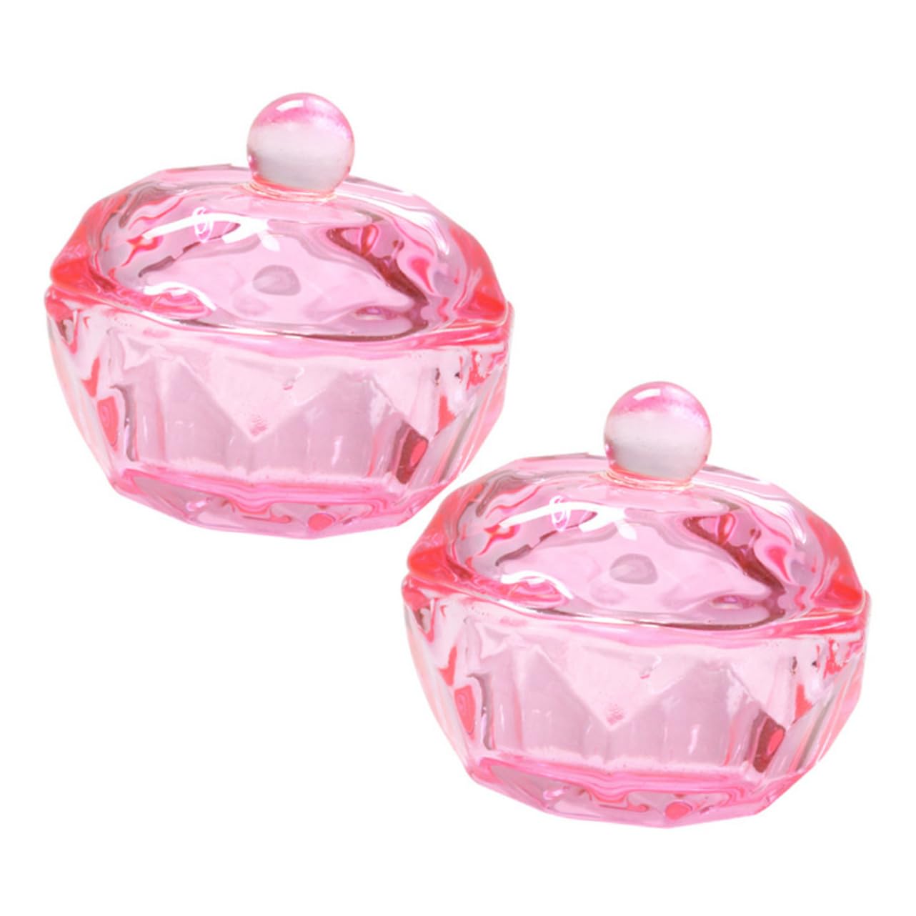 LIFKOME 2Pcs Dappen Dish with Lid Acrylic Powder Storage Bowl for Nail Manicure Tools Lightweight Portable for Nail Salon Use