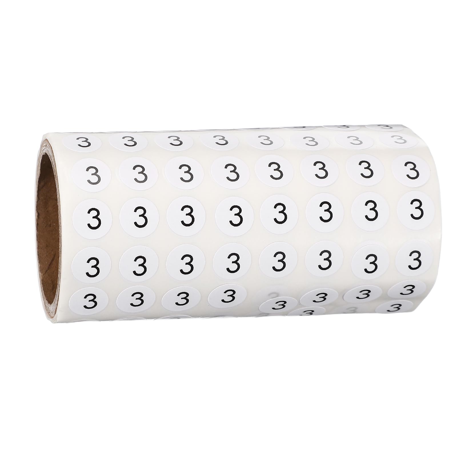 PATIKIL 1000pcs 0.4" Number Stickers, Mini Number 3 Sticker Numbers Labels Round Small Vinyl Self Adhesive Label Circle Decals 1 Roll Dots for Photo Album Poster Organize Inventory, Black