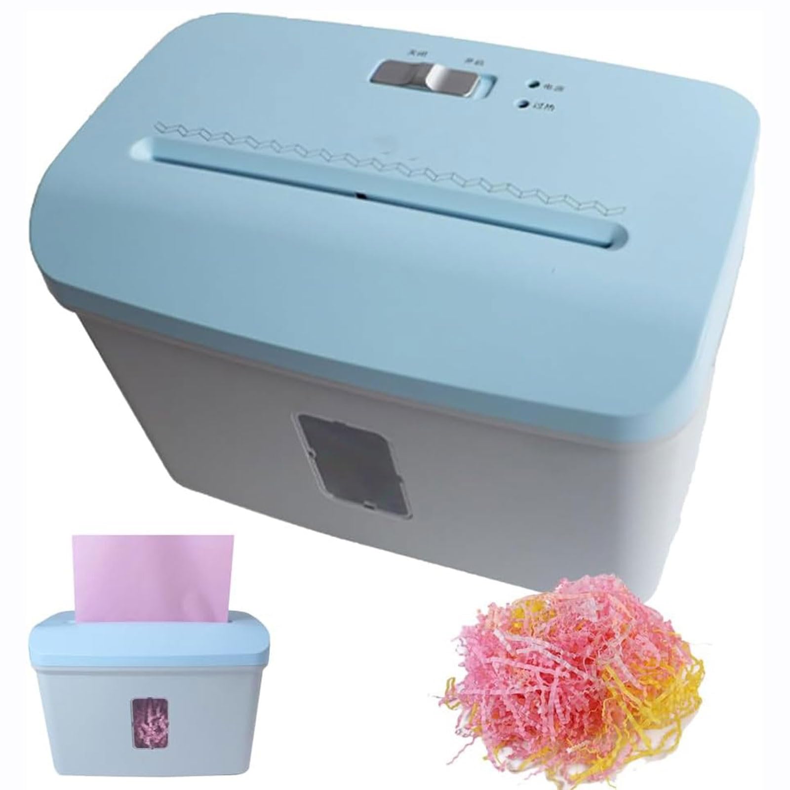 iumLeap Crinkle Paper Shredder Cut Paper Machine,7.5L Automatic Zig Zag Shredded Paper Cutter,Visible Transparent Window Capacity,Raffia Paper/25g and A4/70g,for Birthday We