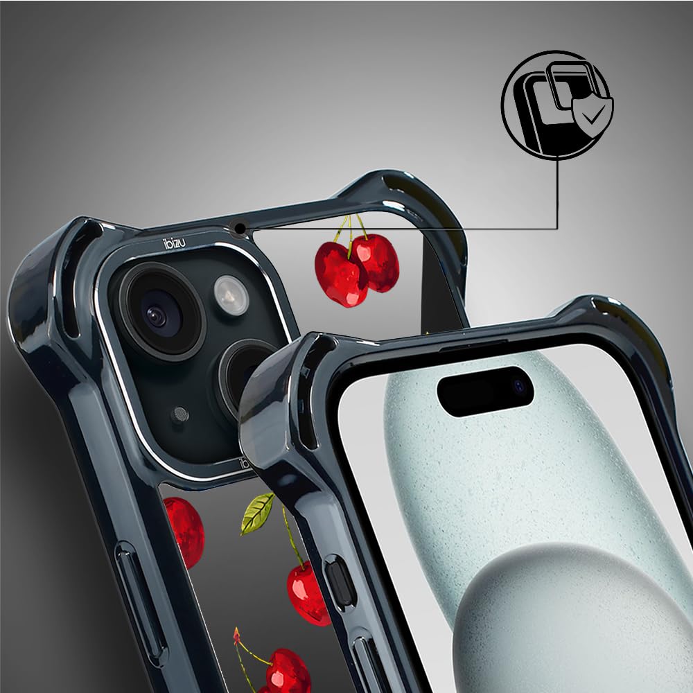 Etui do iPhone 15 IBIZU DropGuard Ultra kompatybilne z MagSafe, Midnight, Wiśniowa noc