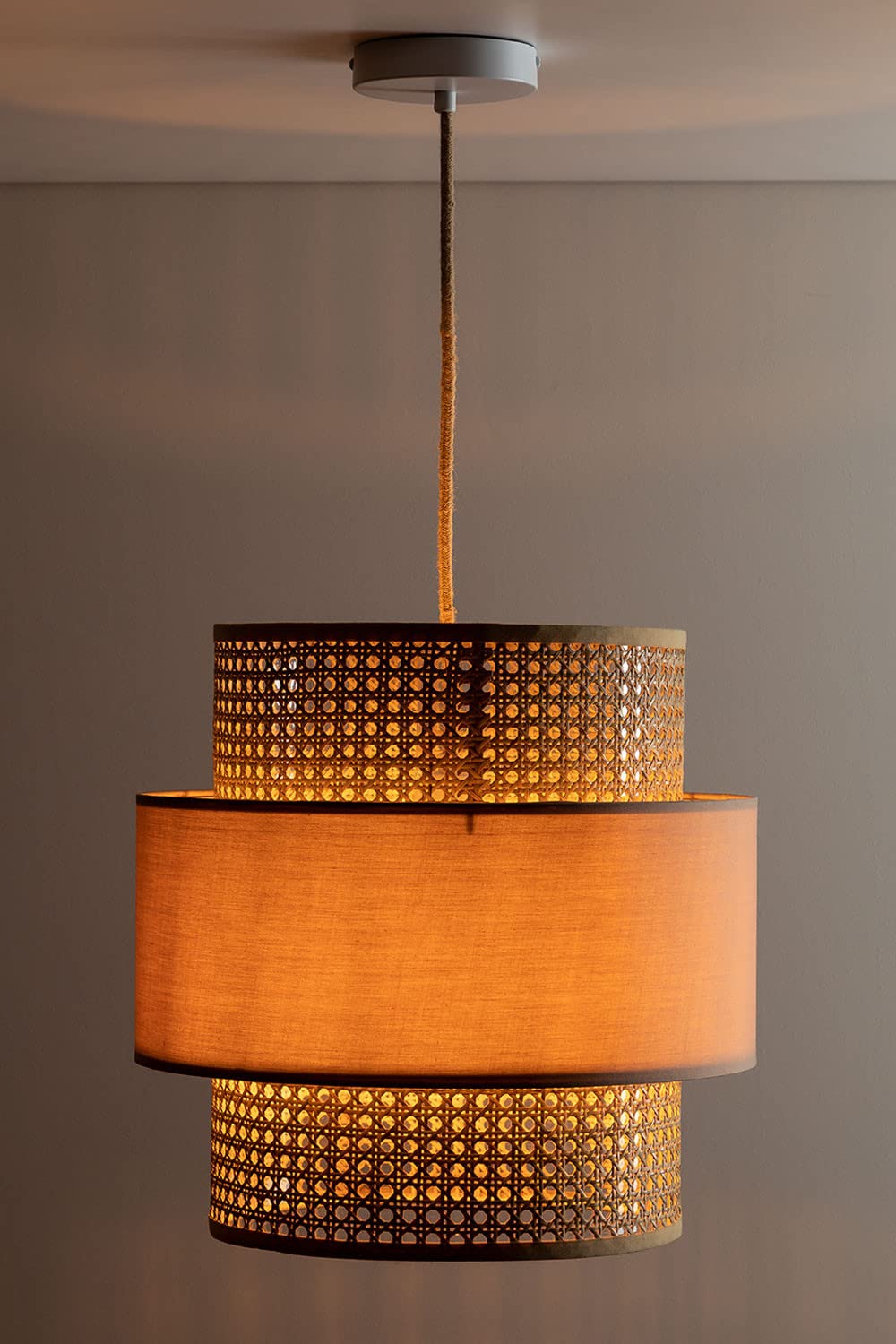 SKLUM Lampe Suspendue en Rotin Satu Nu brun pâle
