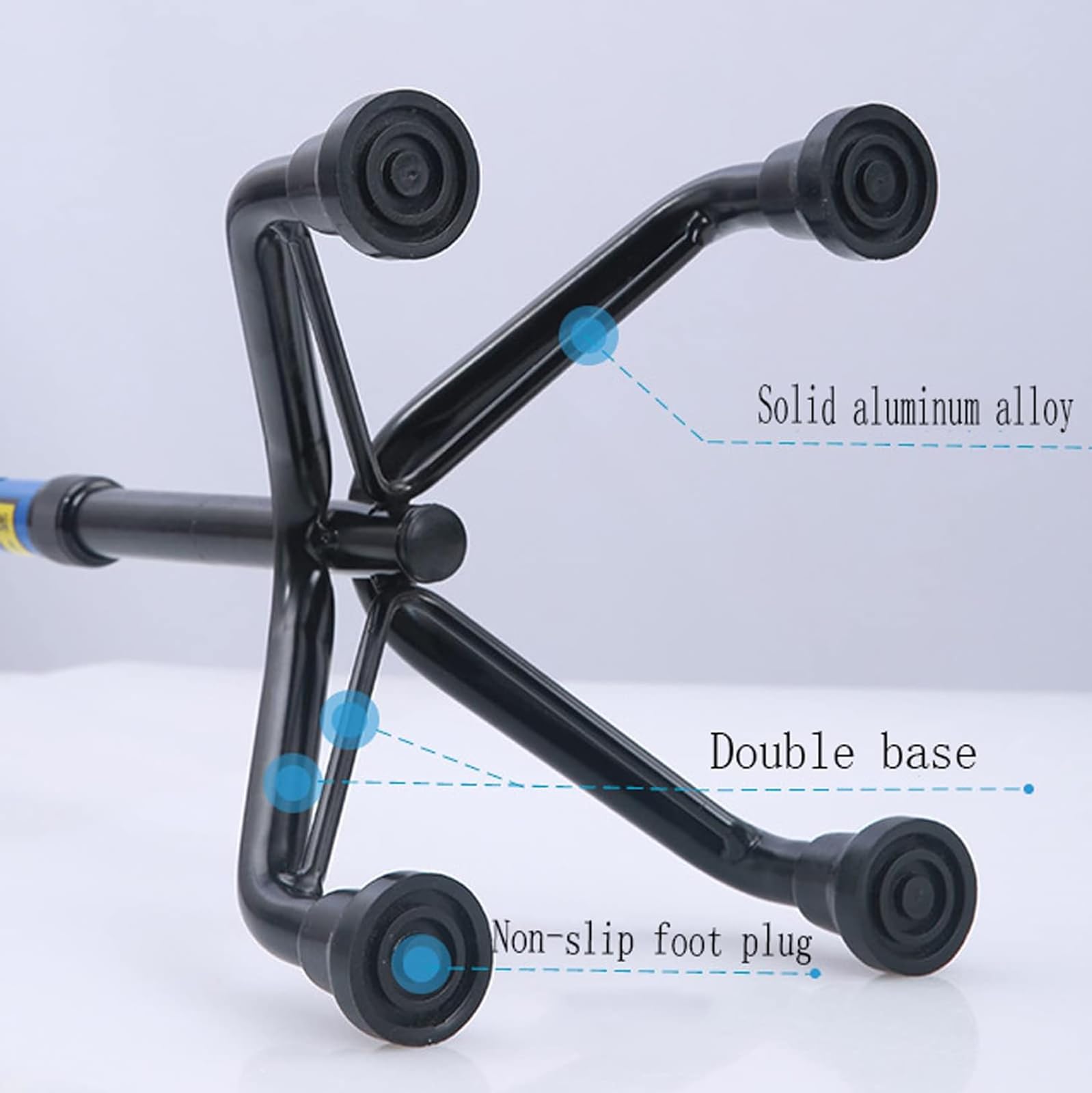 Muletas para ancianos, andador ligero de cuatro patas con diseño antideslizante para estabilidad y apoyo al caminar, ideal para fracturas y asistencia a la movilidad
