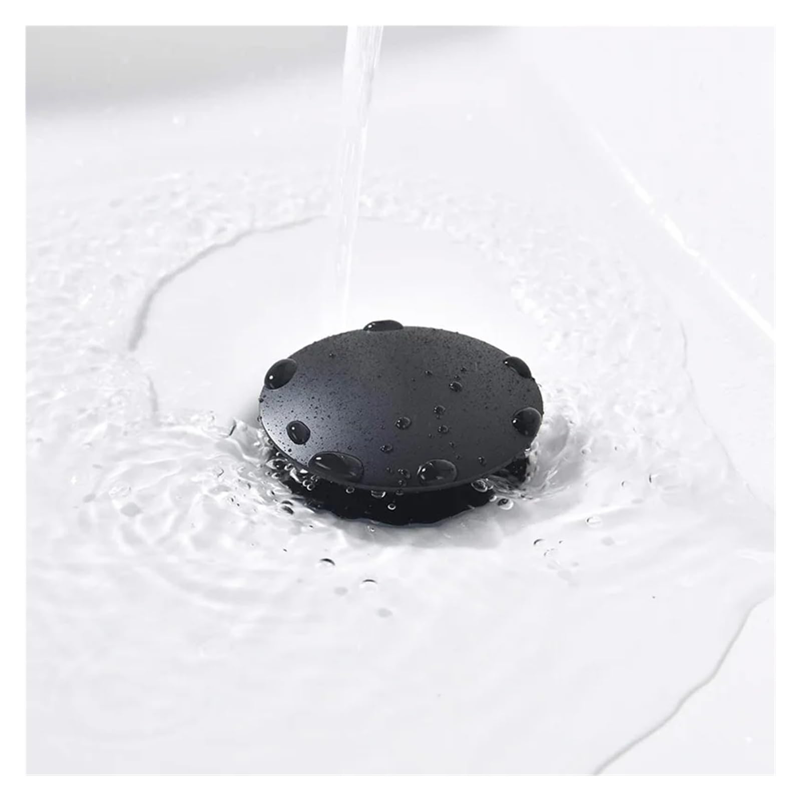 Tapon Lavabo Tapón emergente for Fregadero de baño, desagüe en Oro Cepillado, Negro Mate, Blanco, Oro Rosa, Dorado, Accesorios for Lavabo cromados(Orb no Hole)