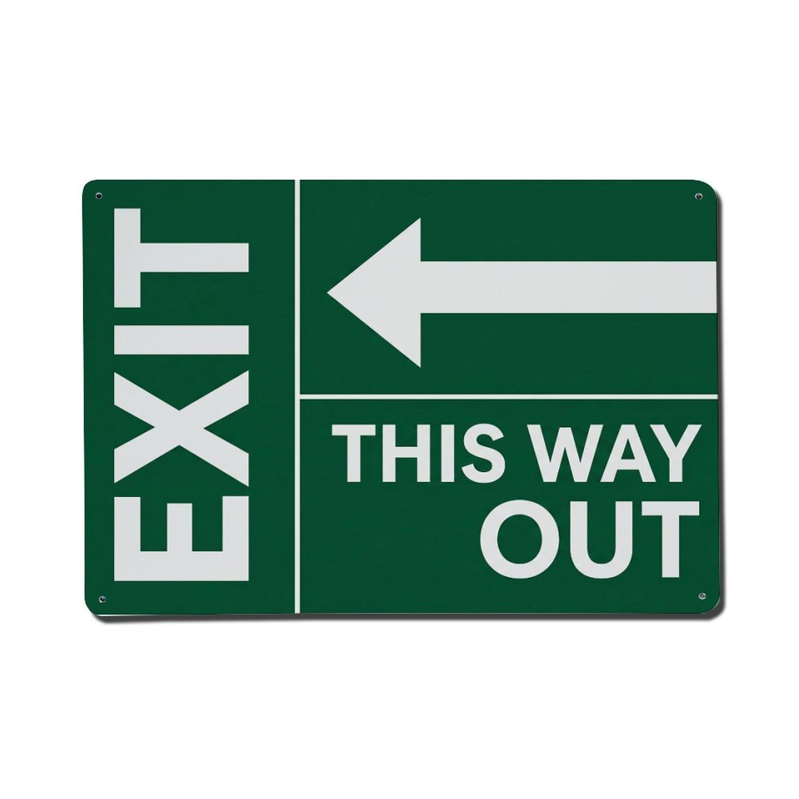 Exit This Way Out Fire Safety 1 Metal Tin Sign Plaque Wall Decor for Cafe, Club Bar, Office, Home Garden Metal Poster 8x12Inch