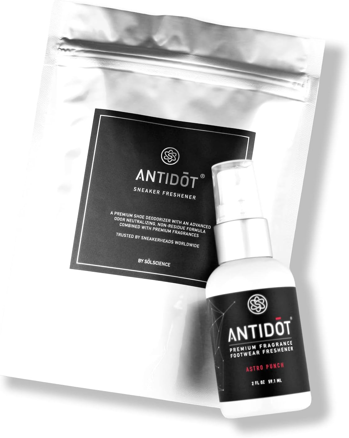 solscienceShoe Deodorizer for Sneakerheads by ANTIDOT - Advanced Shoe Freshener Spray Collection | Shoe Odor Neutralizing Formula (Astro Punch)