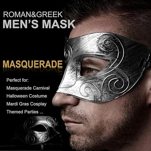 Miniatura 8 de Máscara de mascarada para hombre, veneciana, vintage, retro, para carnaval, cosplay, Mardi Gras, fiesta de máscaras, Halloween