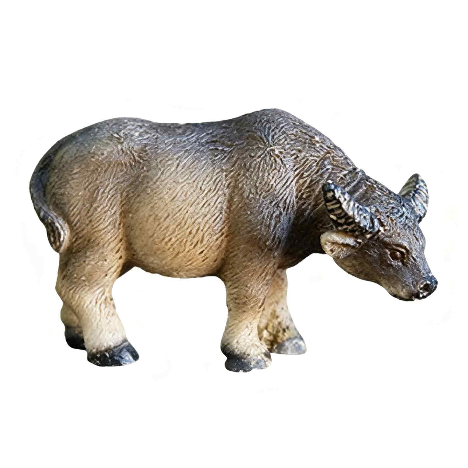 matumou Water Buffalo Figurine, Realistic Resin Animal Statue for Garden Miniatures, Weatherproof Chinese Pastoral Ornament for Succulents Bonsai Terrariums Fish Tanks, 5cm A