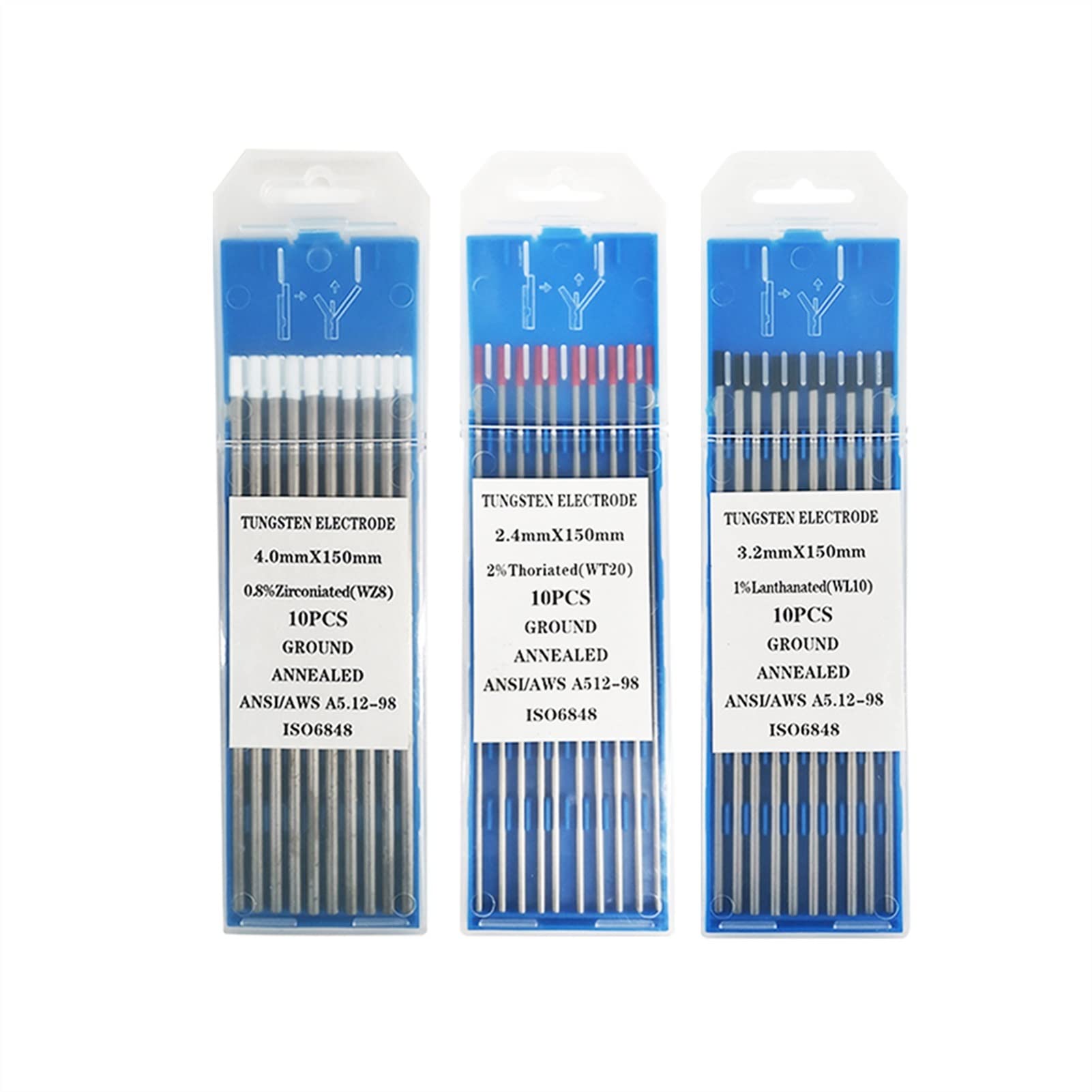Schweißelektrode Professionelle 150 mm Wolfram-Elektroden 1.0 1.6 2.0 2.4 3.2 4.0 mm WT20 WL10 WL15 WL20 WC20 WZ8 WES WP Schweißgerät Tig Rods Schweißstab (Größe: 1,6 mm, Farbe: Schwarz)