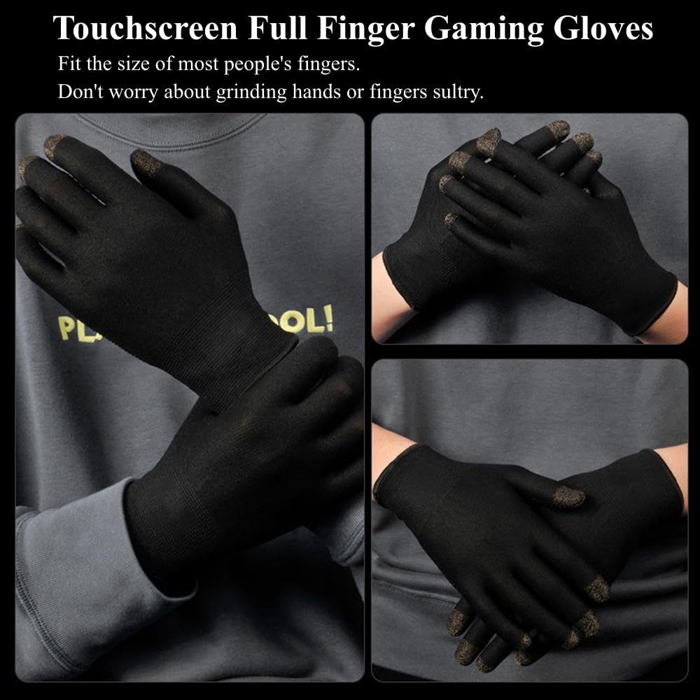PXIRQ Gaming Finger Sleeves, Gamer Touchscreen Finger & Thumb 0.3mm
