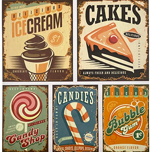 Yifasy 2 Pack Vintage Shelf Liners Cake Poster Drawer Cabinets Furniture Decor Papers Dessert Wallpapers Pvc Self Adhesive 17.7 Inch Wide #TOP6