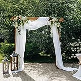 White Wedding Arch Draping Fabric, 63' x 32Ft Wedding Arch Drapes Tulle Fabric Drapery Sheer Backdrop Curtains for Wedding Ceremony Arch Stage Party Ceiling Décor