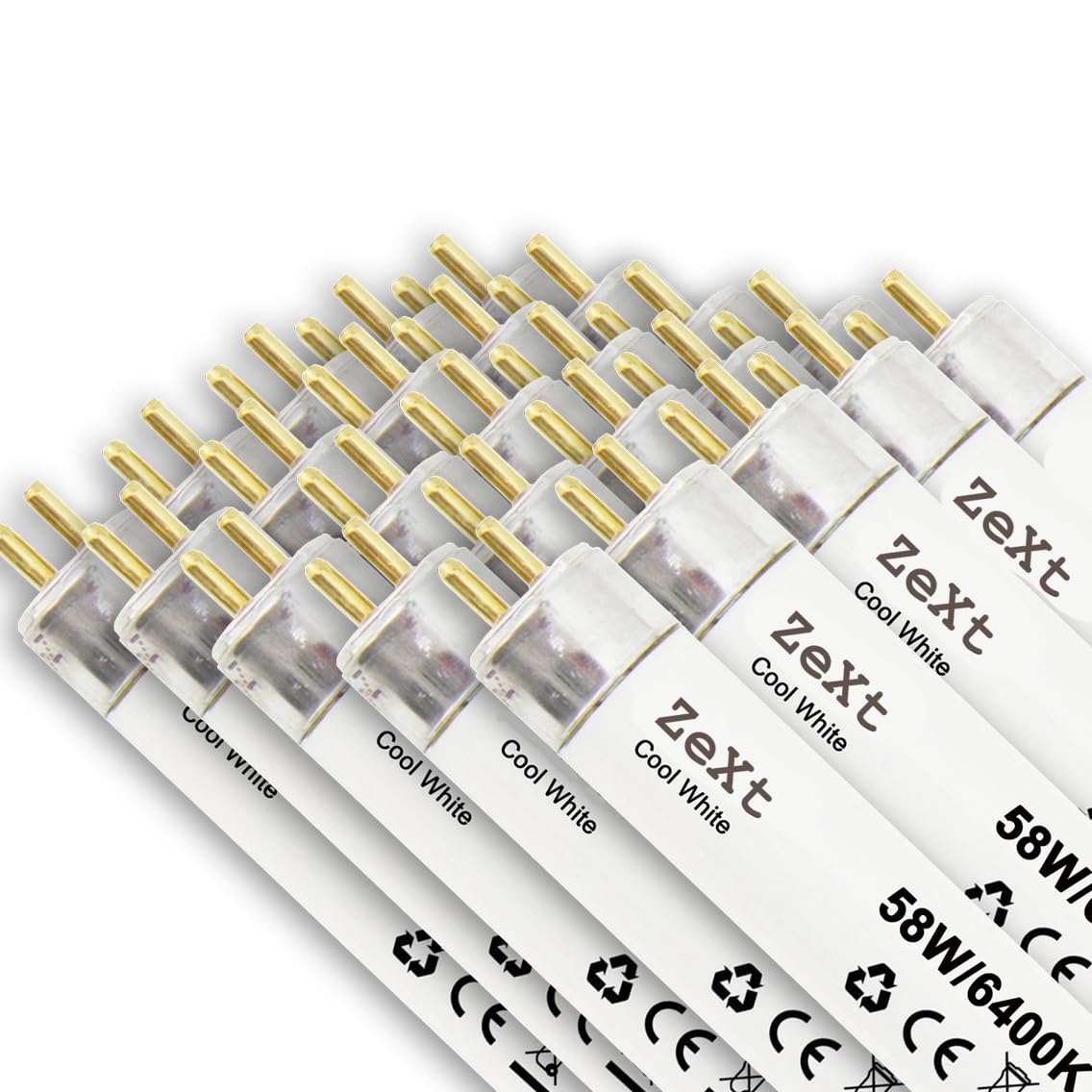 ZeXt 25 lampade fluorescenti a tubo fluorescente, 58 W, 864, 6400 K, luce diurna, 150 cm, T8
