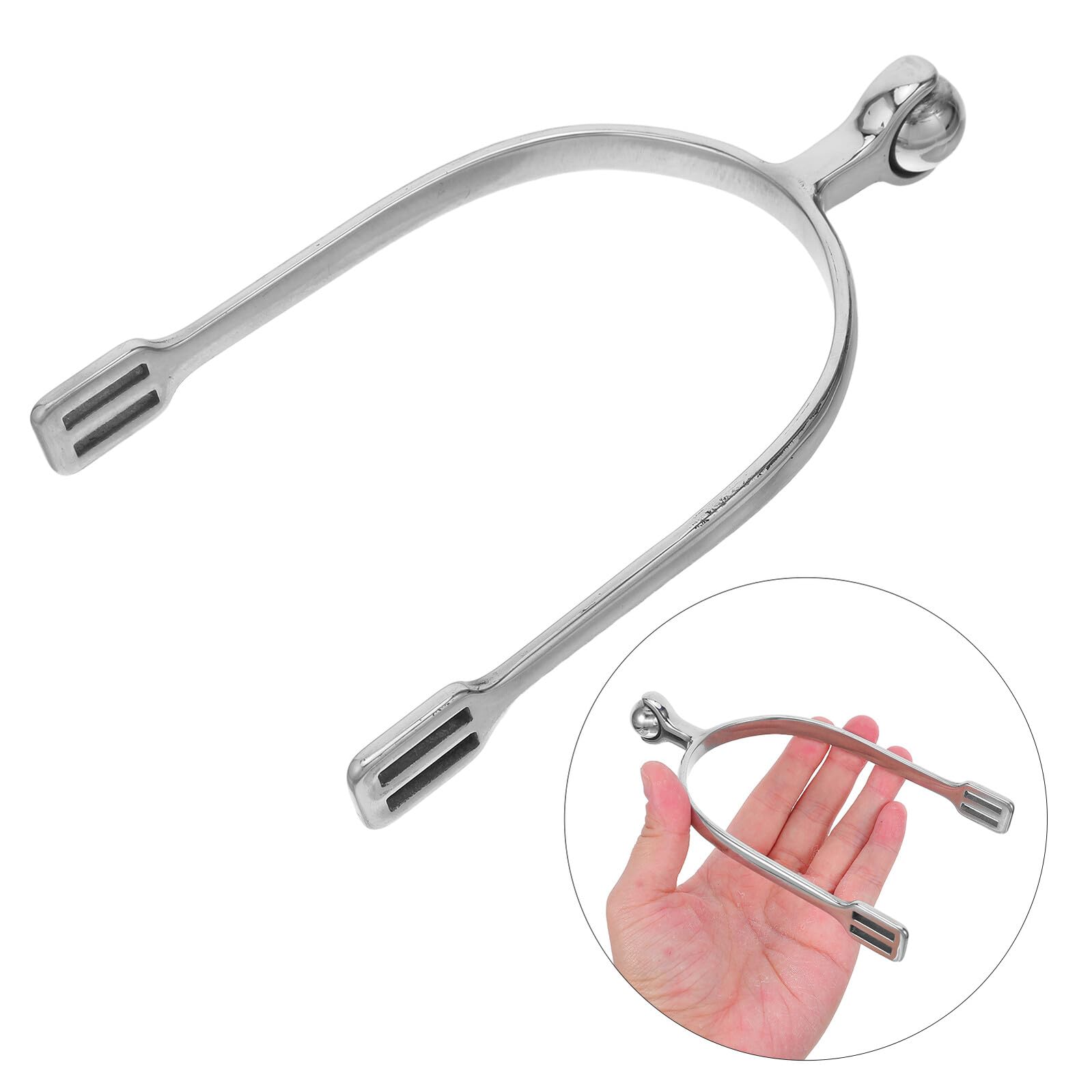 Speroni da Equitazione in Acciaio Inox con Palla Rotante, Sperone Inglese per Uomo, Accessori per Cavalli, per Principianti, Cowboy e Spettacoli Equestre