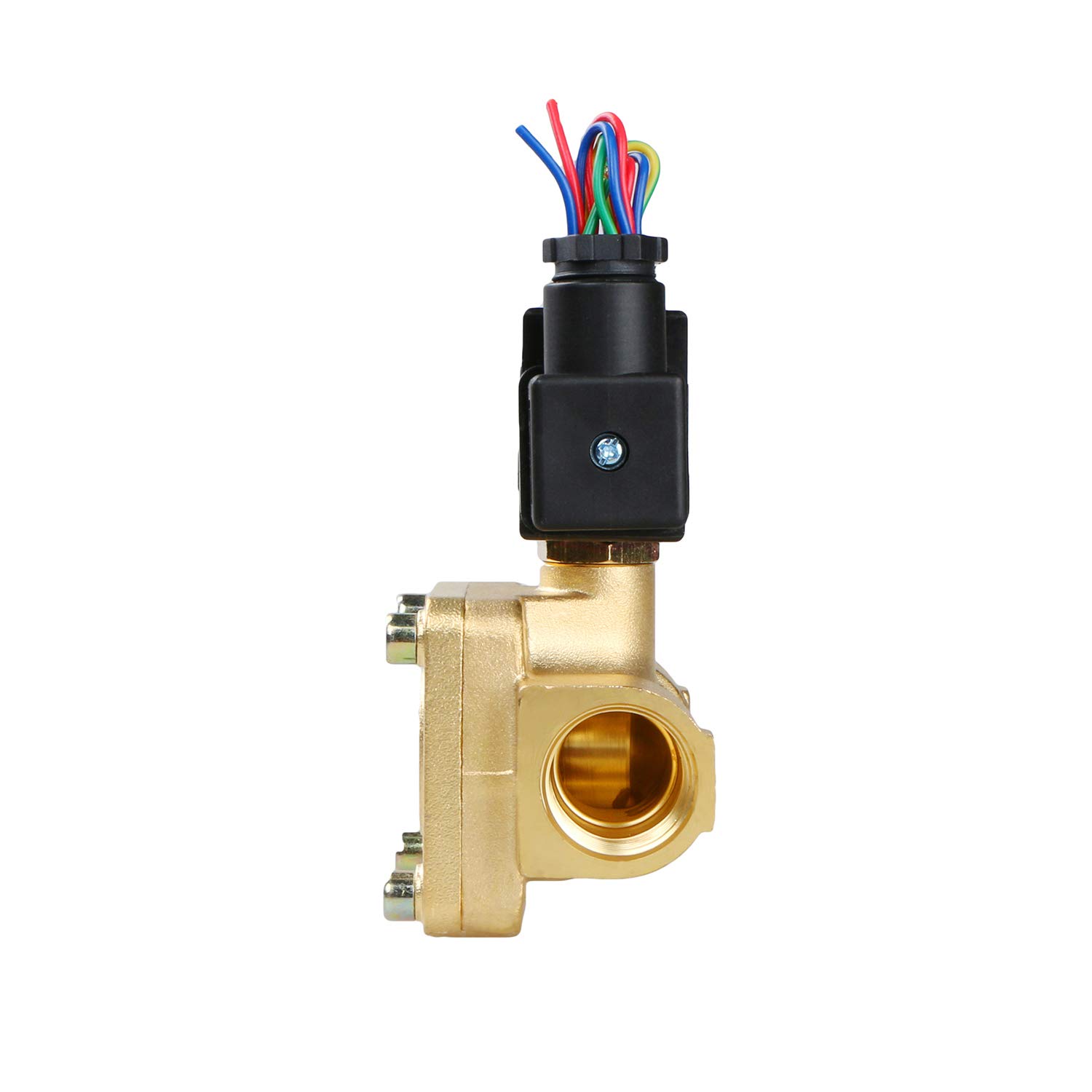 U.S. Solid 12 VDC 3/4" G Válvula solenoide eléctrica de Latón normalmente cerrada 0,1-16 bar, Agua Aire Aceite Diesel Viton Material del sello, Tipo piloto