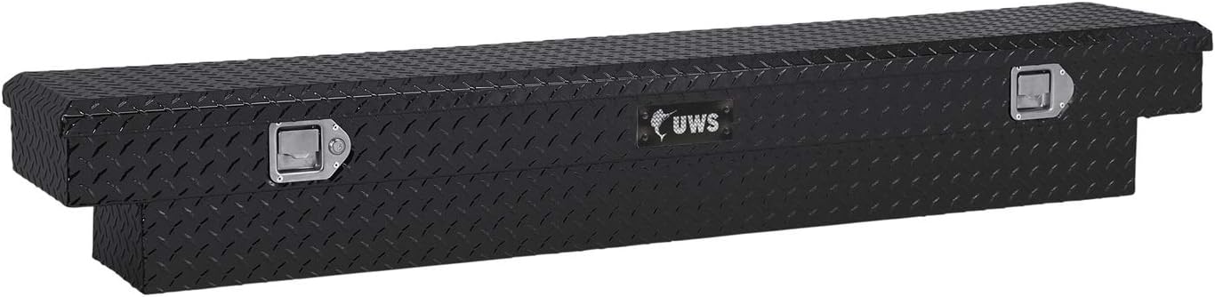 UWS TBS-63-SL-BLK Black Single Lid Slim Line Aluminum Toolbox with Beveled Insulated Lid