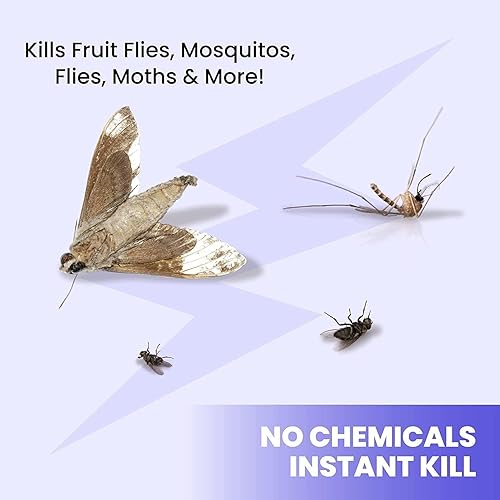 Vista 2 de LiBa Exterminador eléctrico de insectos (paquete de 2) para interiores – (4) bombillas de repuesto extra – mosca, mata mosquitos y repelente